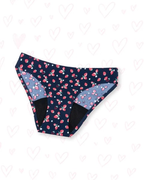 Detalle Adolescentes Braguita Menstrual Slip Fresas