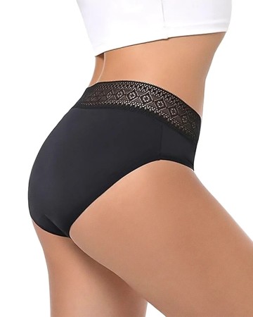 Braga Menstrual 🩸 Cintura Alta Encaje Negro | Libertad Menstrual 2
