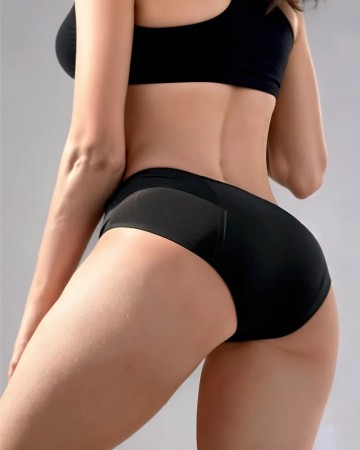 Braga Menstrual Sin Costuras de Cintura Alta Negro 2