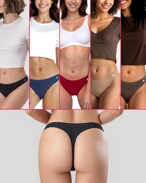 Tanga Menstrual Deportivo Sin Costuras | Negro