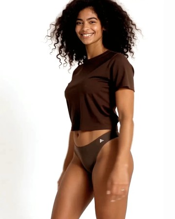 Marrón Tanga Menstrual Deportivo Sin Costuras 2