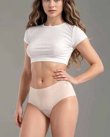 Braga Menstrual Cintura Alta Sin Costuras Beige-Skin